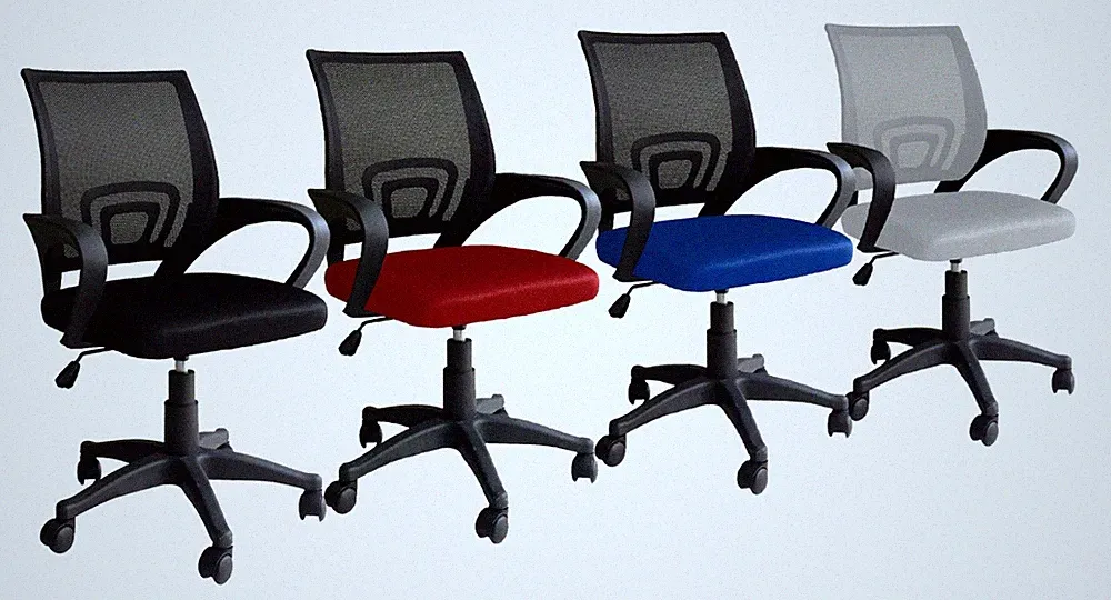 ERGONOMISCHER DREHBARER BÜROSTUHL MIT ROLLEN RÜCKENLEHNE MESH 60076V