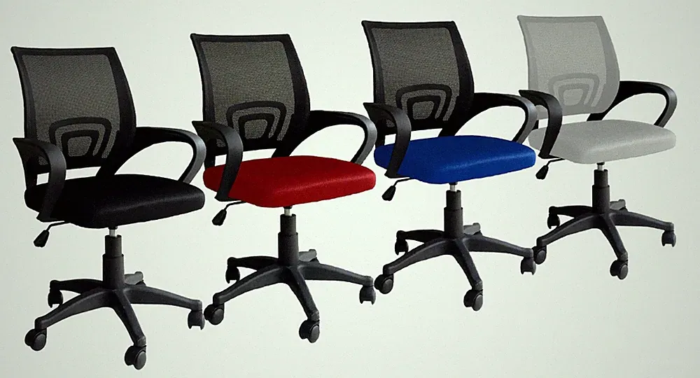 ERGONOMISCHER DREHBARER BÜROSTUHL MIT ROLLEN RÜCKENLEHNE MESH 60076V