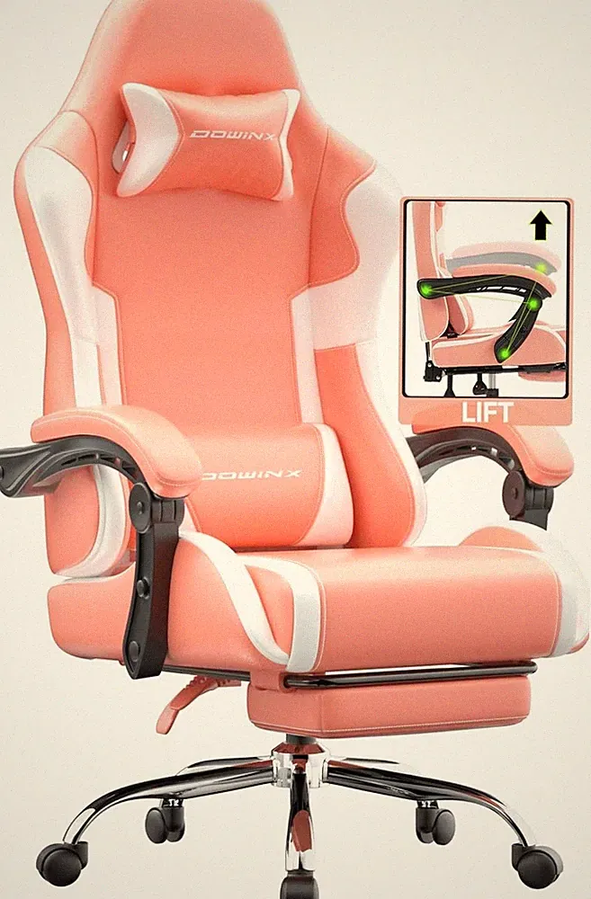 Ergonomischer Gamer Stuhl 150° neigbar bis 180 kg, gepolstert, Dowinx