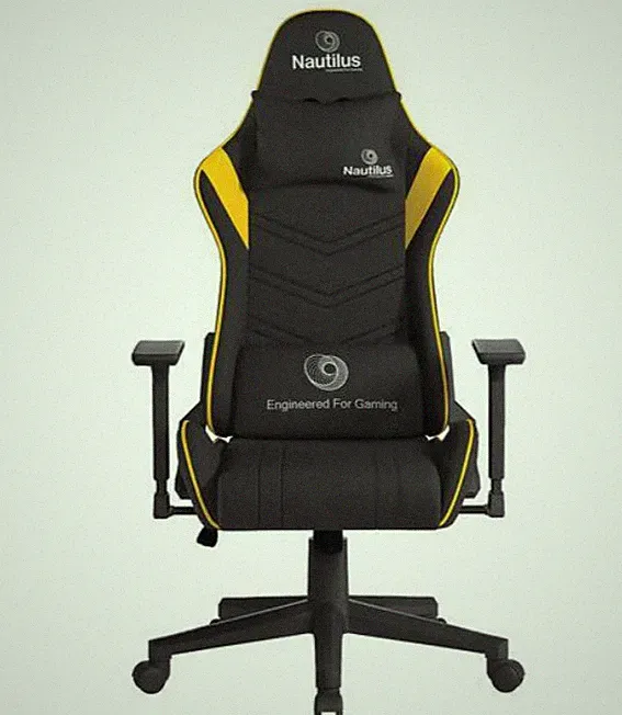 Ergonomischer Gaming/Bürostuhl Schwarz und Gelb 4D Armlehnen Kopfstütze Brandneu