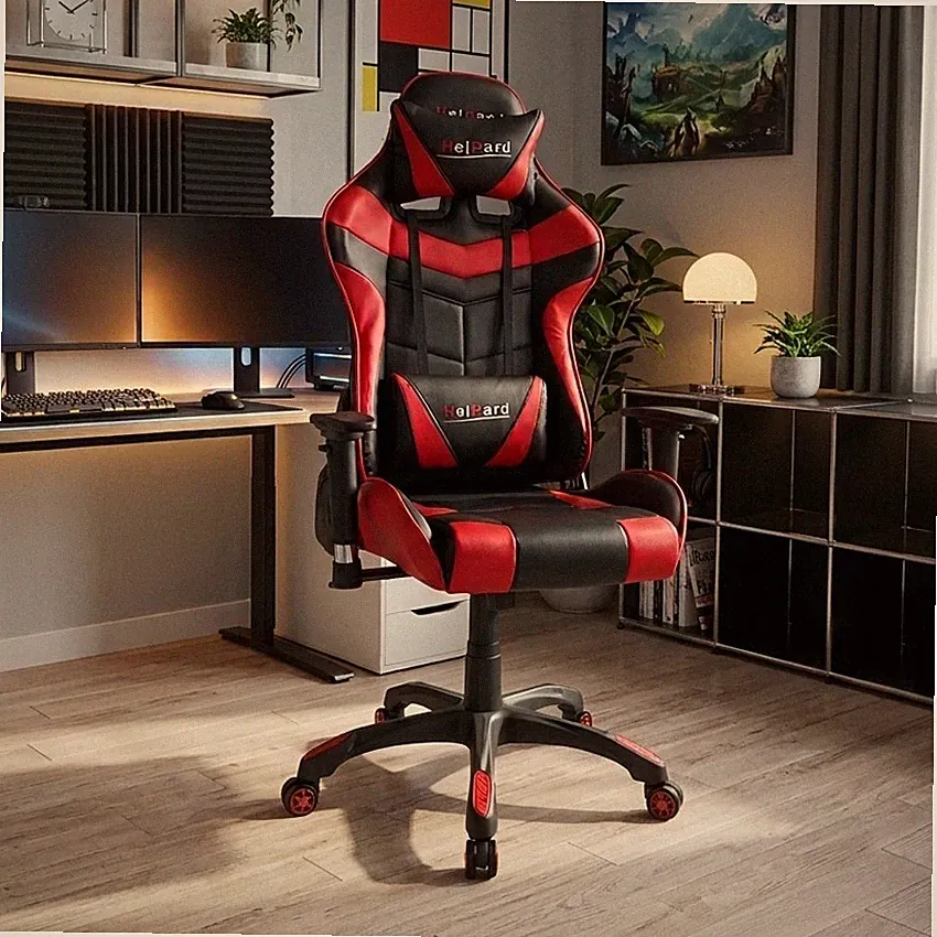Ergonomischer Gaming-Stuhl / Bürostuhl mit Kopf- & Lendenkissen, bis zu 120 kg