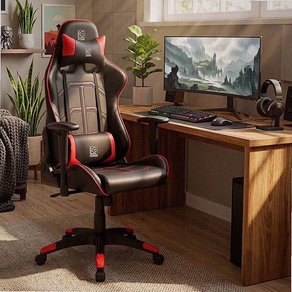 Ergonomischer Gaming-Stuhl - Bürostuhl mit Kopf- & Lendenkissen - bis zu 150 kg