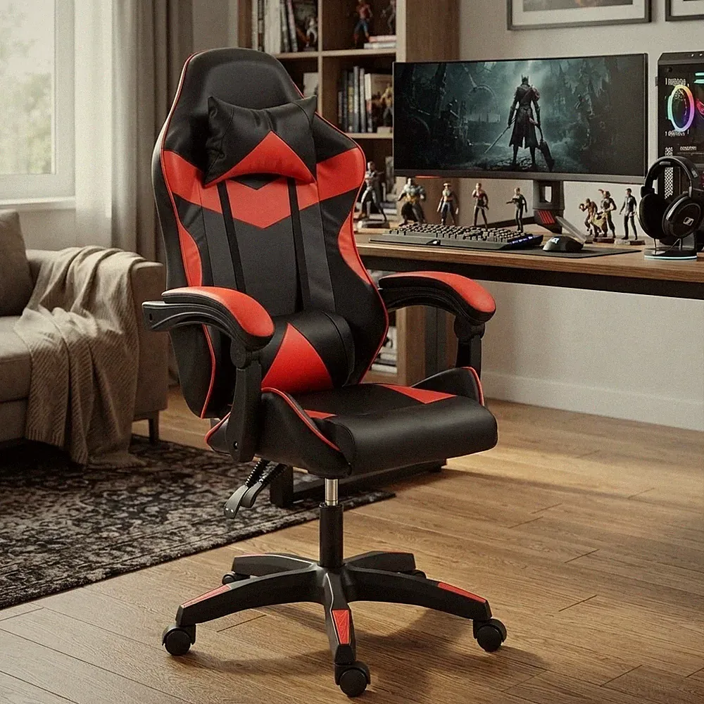 Ergonomischer Gaming-Stuhl im Racing-Stil - 145° liegend, rot für ultimativen Komfort