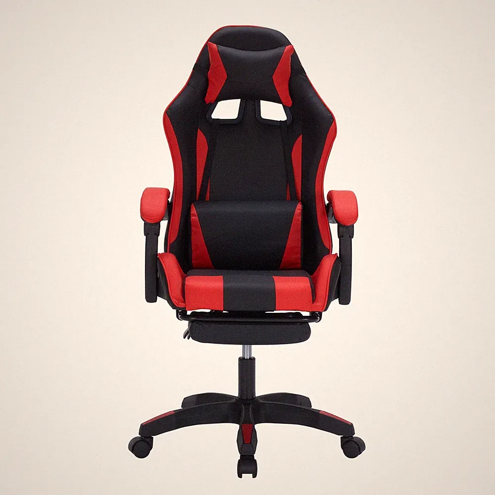 Ergonomischer Gaming Stuhl mit Fußstütze Racing-Design Bürostuhl Drehstuhl