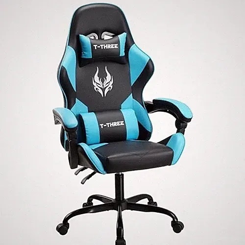 Ergonomischer Gaming-Stuhl mit hoher Rückenlehne und verstellbarer Lendenwirbel- & Kopfstütze - 150 kg