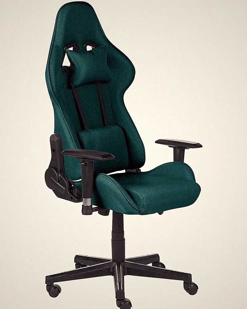 Ergonomischer Gaming-Stuhl Stoff Verstellbare Armlehnen Grün Warrior