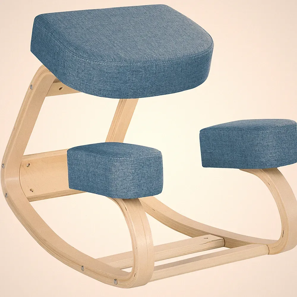 Ergonomischer Kniestuhl 51x69x58 cm für Büro Home blau Birkenholz