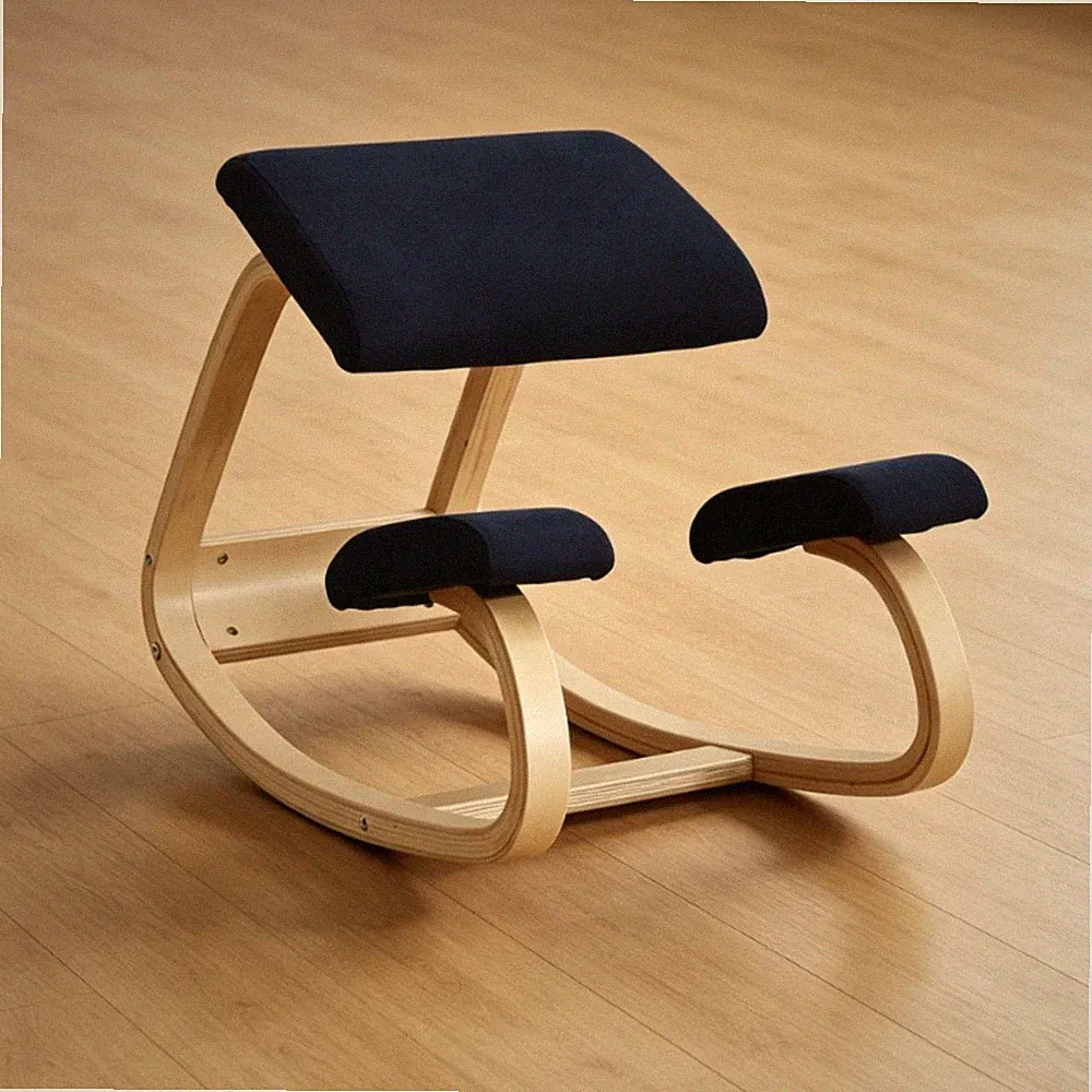 Ergonomischer Kniestuhl aus Holz lindert Rückenschmerzen für Homeoffice