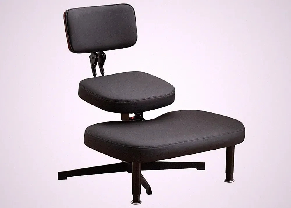Ergonomischer Kniestuhl mit Rückenlehne Höhenverstellbar Yoga Bürostuhl Schwarz