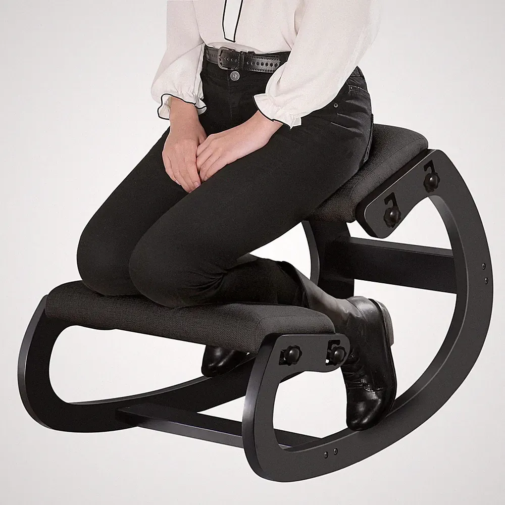 Ergonomischer Kniestuhl, Verstellbarer Kniehocker mit Wippfunktion, Massivhol...