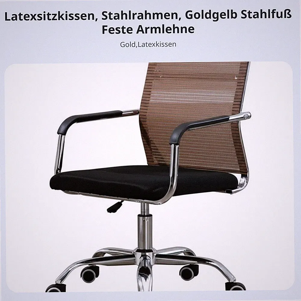 Ergonomischer Netzstuhl mit Armlehnen Atmungsaktive Netzrückenlehne für Heimbüro