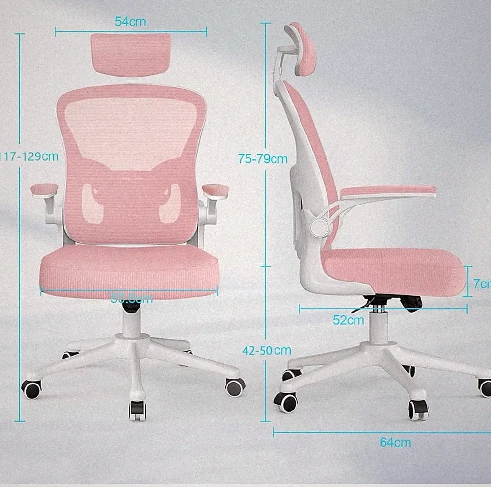 Ergonomischer Stuhl für Büro und Gaming Schreibtisch Liege mit Kopfstütze