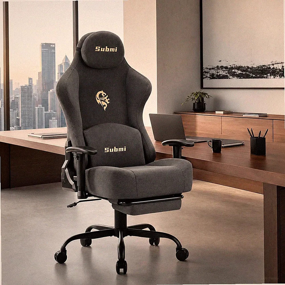 Ergonomischer tiefgrauer Gaming-Stuhl mit hoher Rückenlehne für Erwachsene - ultimativer Komfort