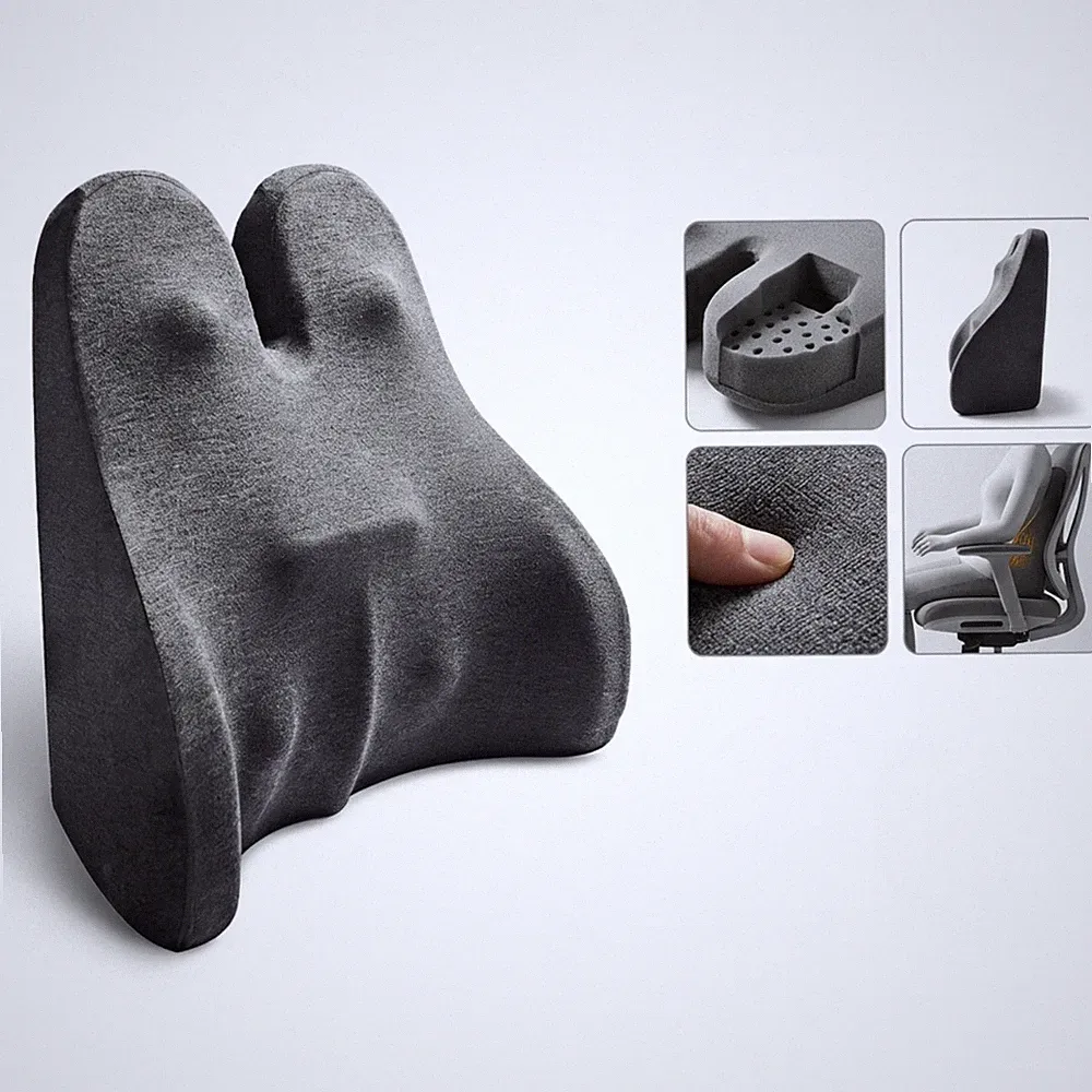 Ergonomisches Lendenkissen Memory Foam Lordosenstütze Büro Auto Rückenkissen