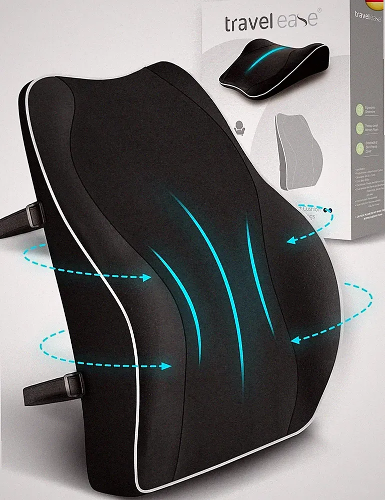 Ergonomisches RückenKissen aus Memory Foam, Lendenkissen für Bürostuhl, Schreibt