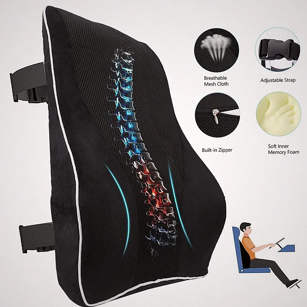 Ergonomisches RückenKissen Lendenkissen für Bürostuhl, Autositz, Rollstuhl