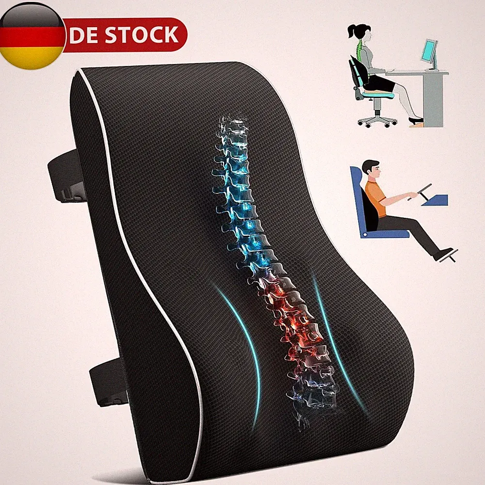 Ergonomisches RückenKissen Memory Foam Lendenkissen Bürostuhl Rückenstützkisse