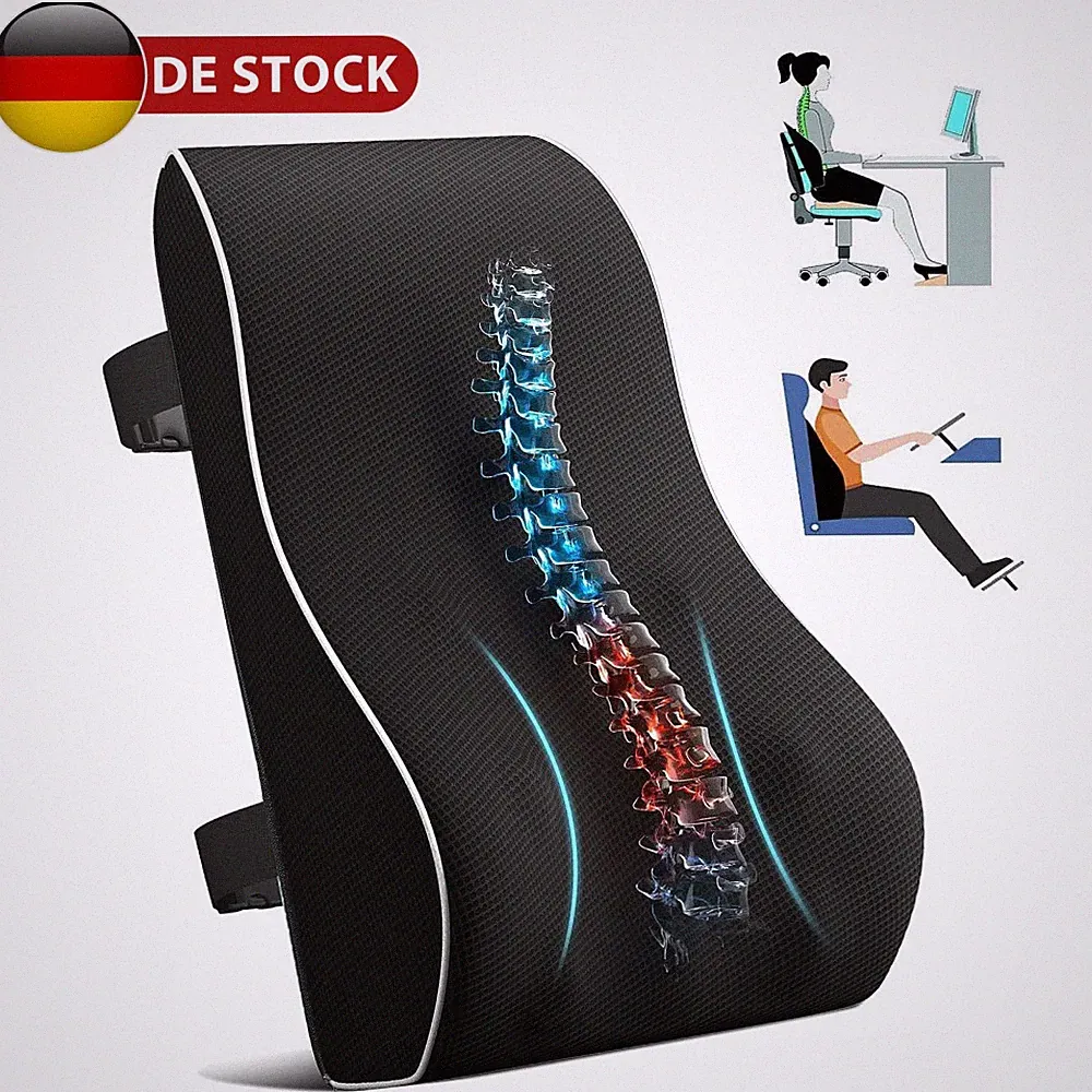 Ergonomisches RückenKissen Memory Foam Lendenkissen Bürostuhl Rückenstützkisse