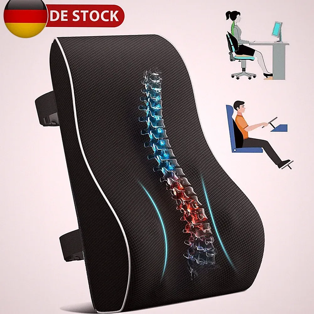 Ergonomisches RückenKissen Rückenstützkisse Bürostuhl Memory Foam Lendenkissen