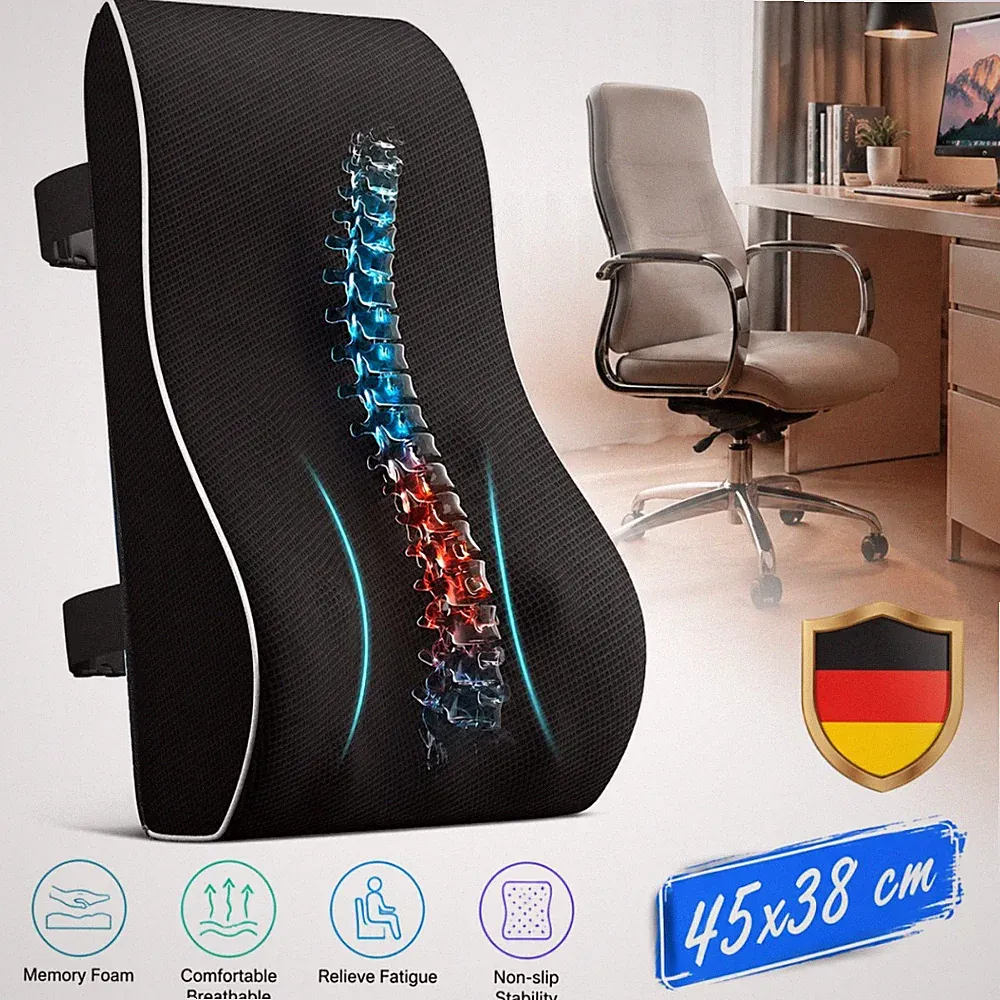 Ergonomisches RückenKissen Rückenstützkisse Bürostuhl Memory Foam Lendenkissen