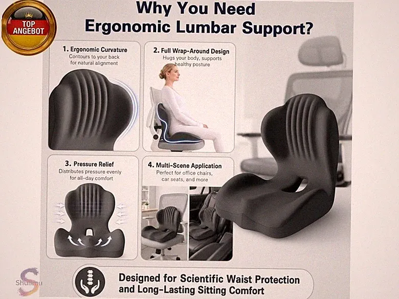 Ergonomisches Sitzkissen Bürostuhl Orthopädisch - Memory-Schaum Sitzkissen o