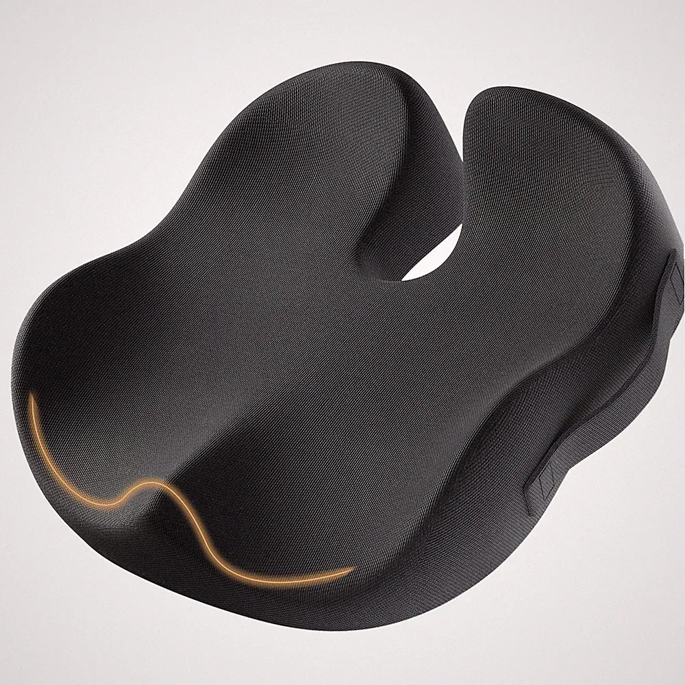 Ergonomisches Sitzkissen Bürostuhl Orthopädisch U-förmig Schwarz Memory-Schaum