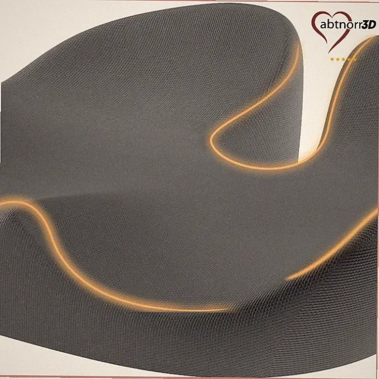 Ergonomisches Sitzkissen Bürostuhl U-förmig Dunkelgrau 46x46 cm Memory-Schaum