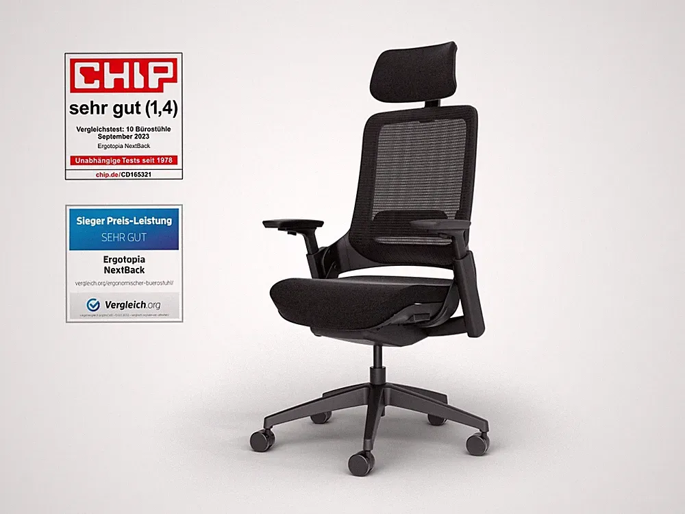 Ergotopia NextBack Pro - Ergonomischer Bürostuhl mit Kopfstütze-B-Ware
