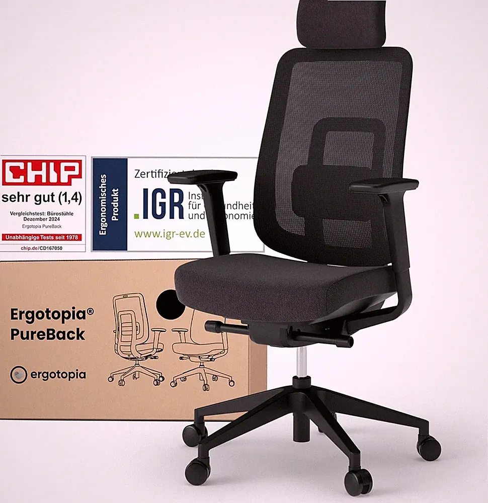 Ergotopia PureBack ergonomischer Bürostuhl, Schreibtischstuhl ergonomisch