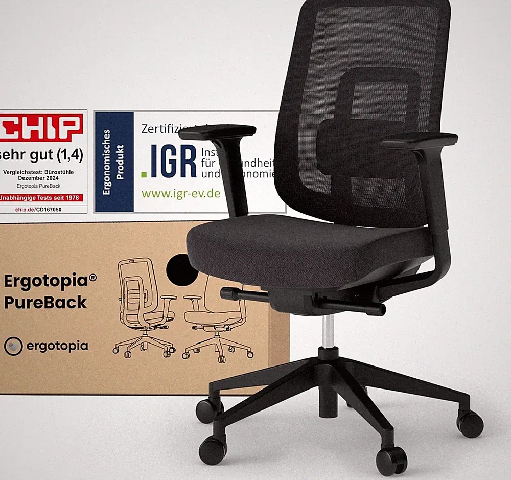 Ergotopia PureBack ergonomischer Bürostuhl, Schreibtischstuhl ergonomisch