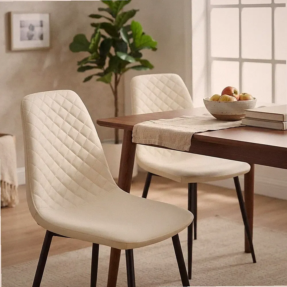 Esszimmerstühle 2er Set stilvoll Kunstleder - robust & ergonomisch bequem