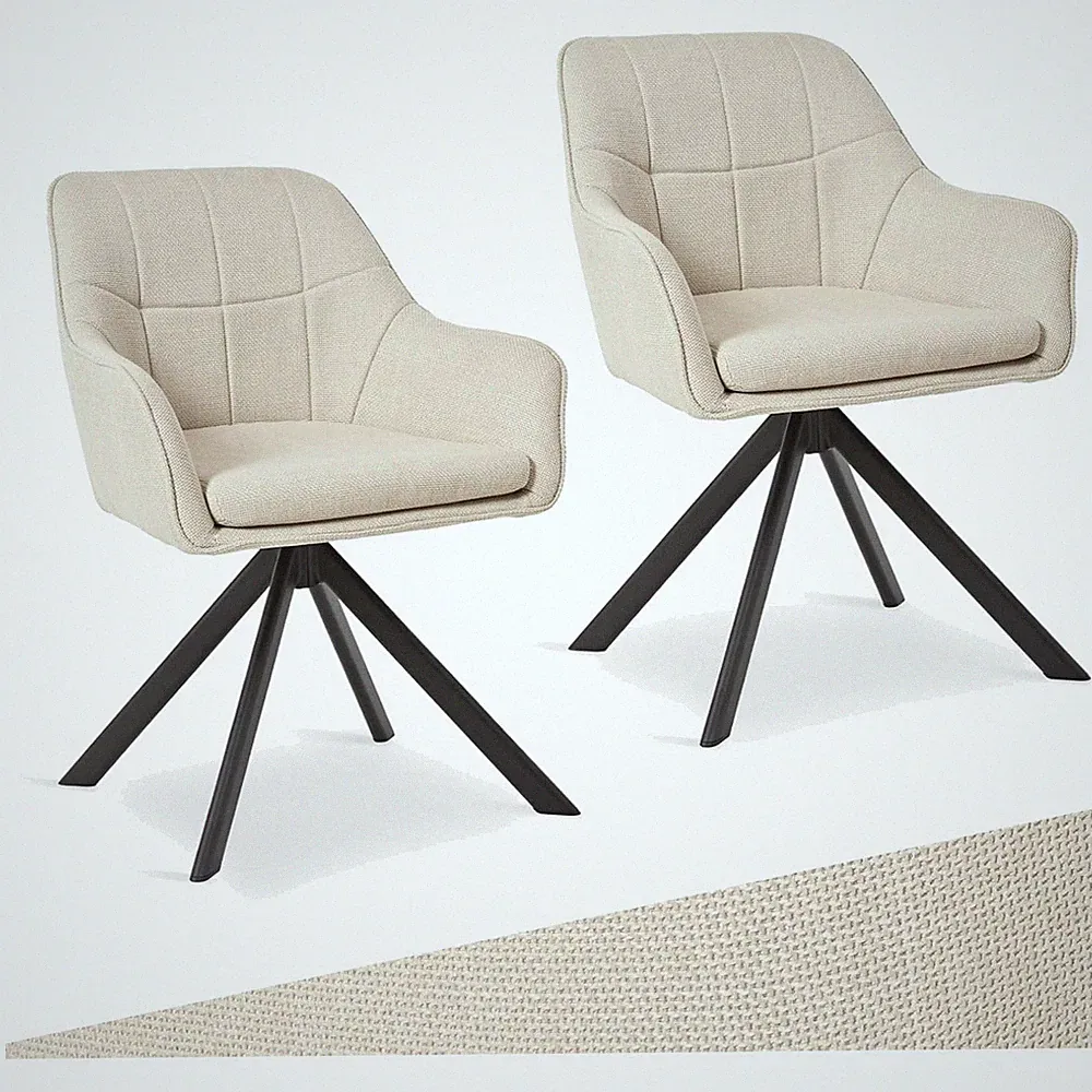 Esszimmerstuhl 2er Set drehbar ergonomisch bequem mit Armlehne für Küche Büro