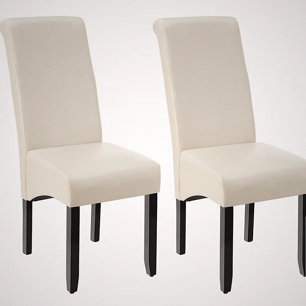 Esszimmerstuhl, ergonomisch, massives Hartholz Küchenstuhl creme B-Ware