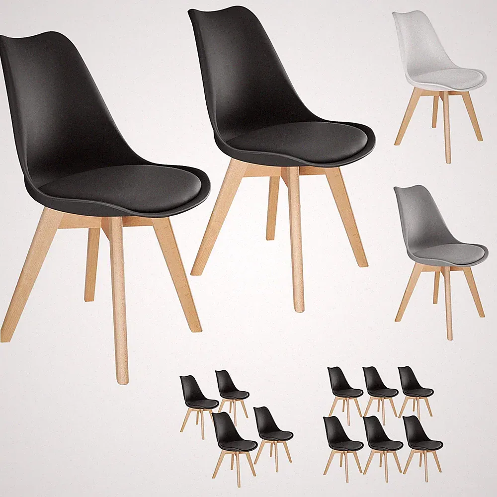 Esszimmerstuhl Küchenstuhl massive Holzbeine gepolstert ergonomisch 120kg