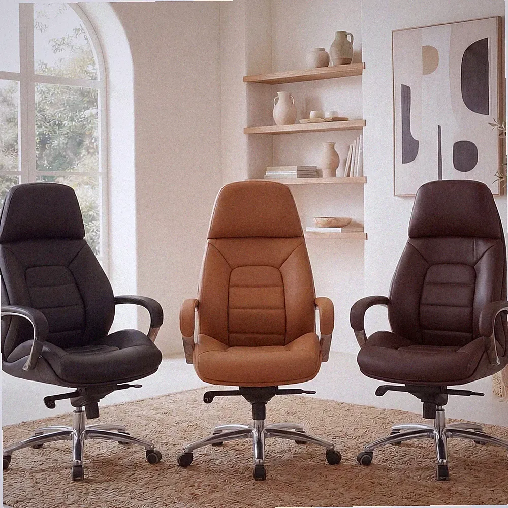 FineBuy Bürostuhl Chefsessel Echtleder Ergonomisch XXL Drehstuhl 120 kg Stuhl