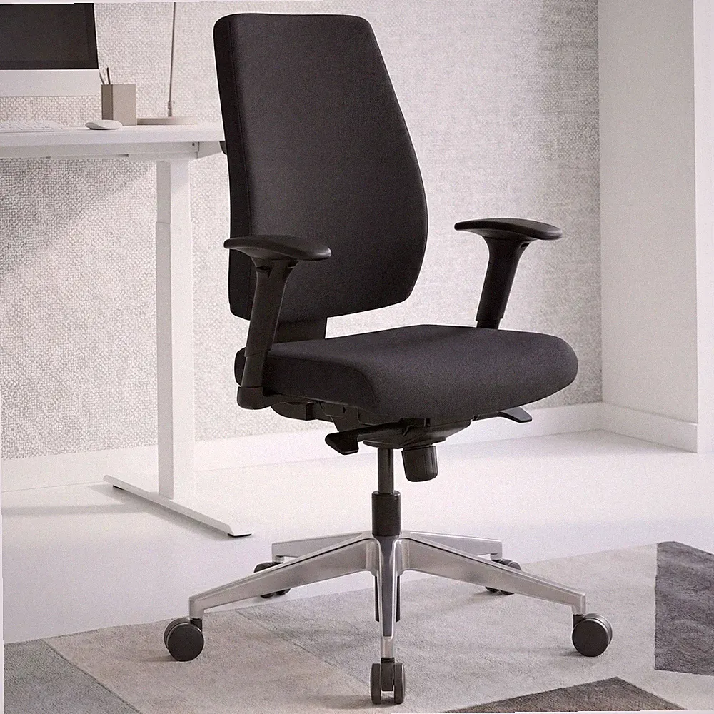 FineBuy Bürostuhl Schwarz Schreibtischstuhl Drehstuhl Drehsessel Ergonomisch