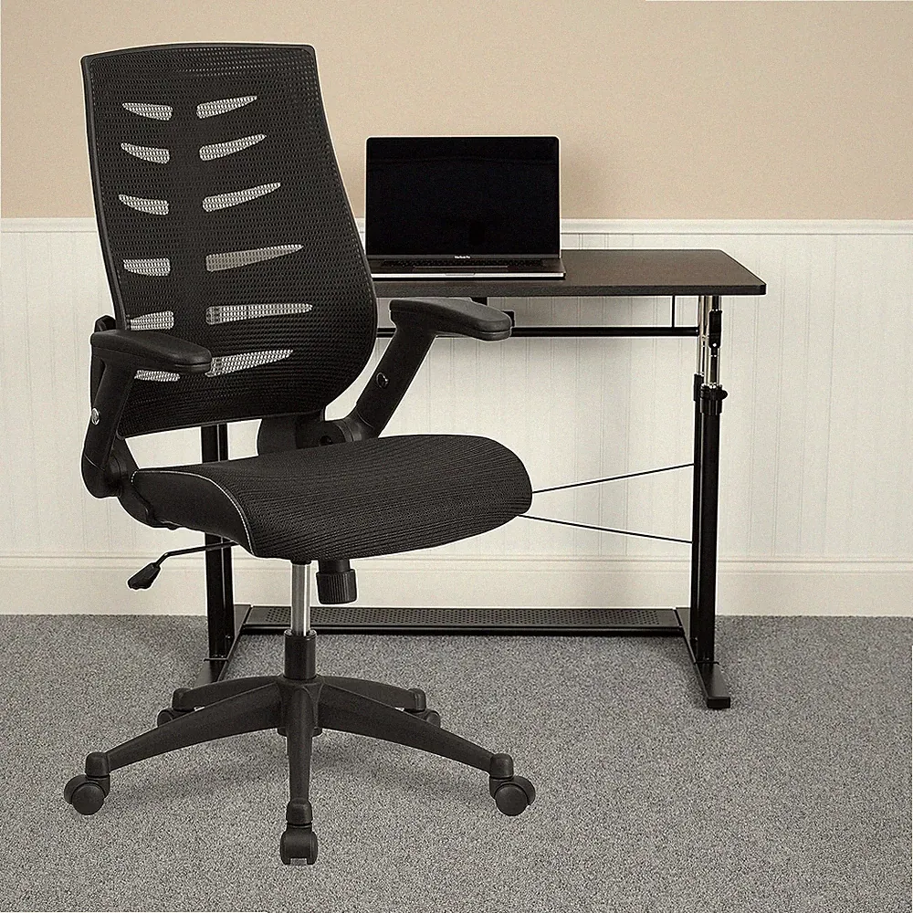 Flash Furniture Grünkohl ergonomischer Mesh Schreibtisch Bürostuhl Chefsessel drehbar - Schwarz