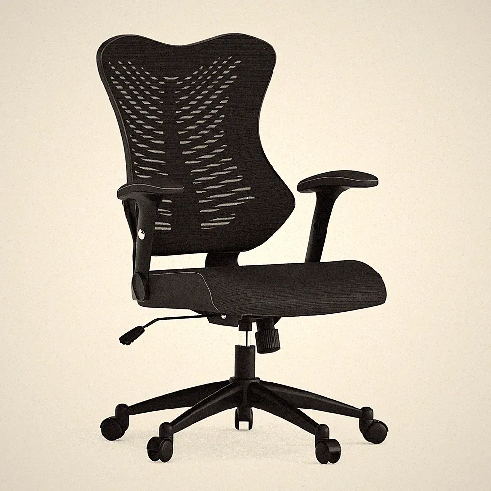 Flash Furniture – Schwarzer, drehbarer, ergonomischer Bürostuhl