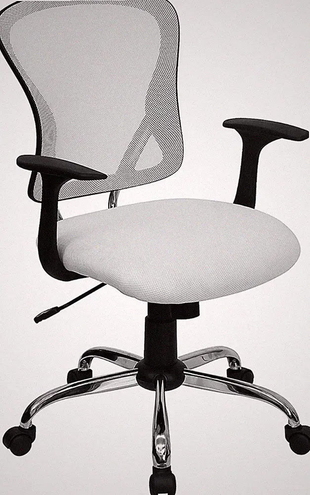 Flash Furniture Weiß Mesh Mittellehne Bürostuhl Ergonomischer Arbeitsstuhl mit Armlehnen