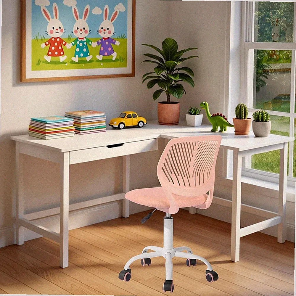 FurnitureR Kinderstuhl höhenverstellbar für Schreibtisch, ergonomischer bunter J