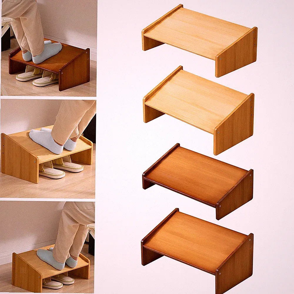 Fußstütze aus Holz unter dem Schreibtisch, ergonomischer Tritthocker