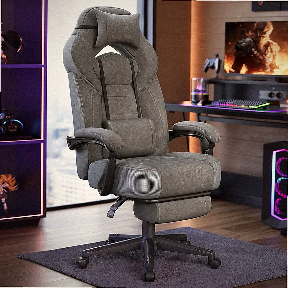 Gaming Stuhl, Büro Computerstuhl, ergonomisches Design, mit Fußstütze, verstellbar