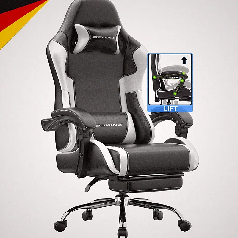 Gaming Stuhl Bürostuhl Ergonomisch Massage Fußstütze 150° neigbar bis 180 kg