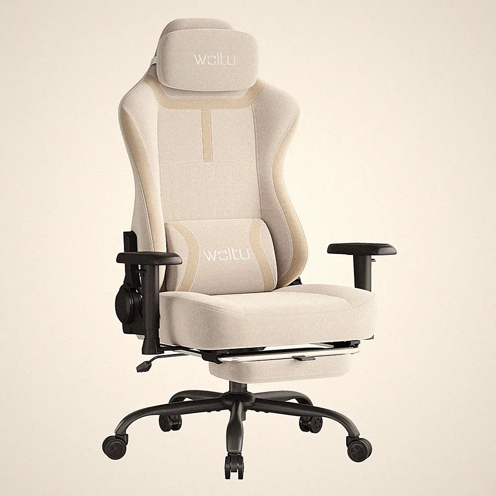 Gaming Stuhl Bürostuhl ergonomisch verstellbare Rückenlehne Armlehnen Fußstütze