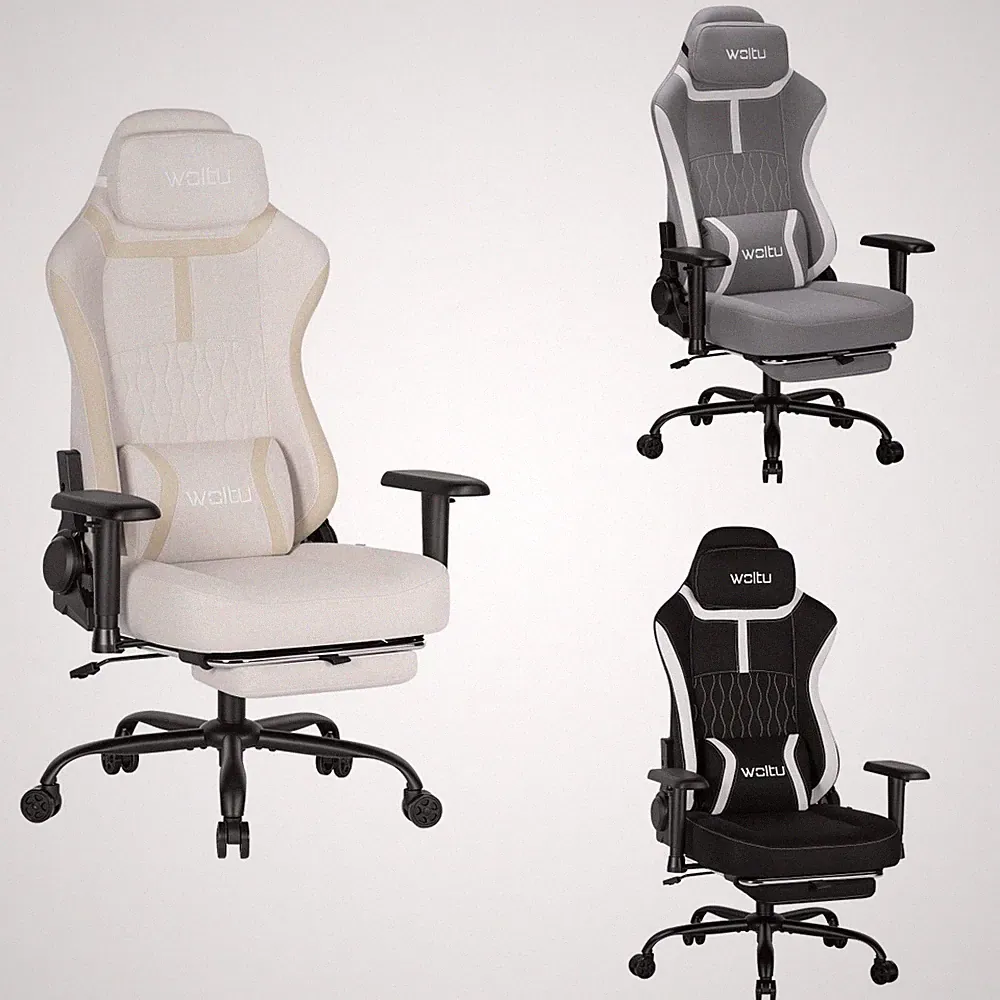 Gaming Stuhl Bürostuhl ergonomisch verstellbare Rückenlehne Armlehnen Fußstütze