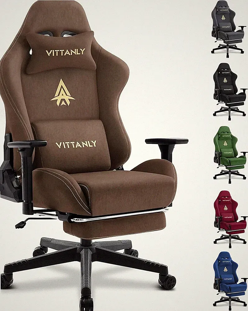 Gaming Stuhl Bürostuhl Ergonomischer mit Fußstütze Kopfstütze Lendenkissen