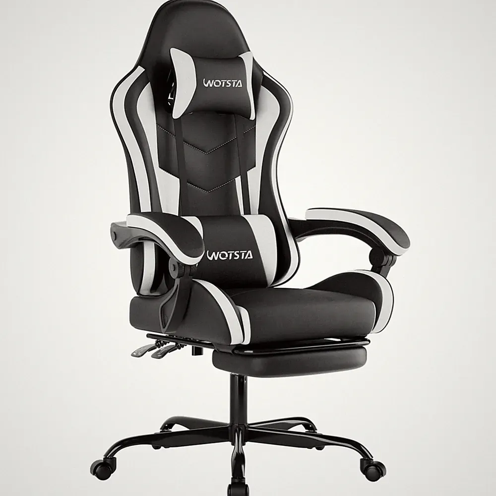 Gaming Stuhl Bürostuhl Gamingstuhl Ergonomisch mit Fußstütze Kunstleder