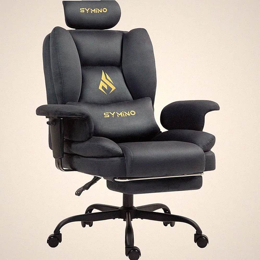 Gaming Stuhl Chefsessel Bürostuhl ergonomisch Wildlederimitat Fußstütze höhen...