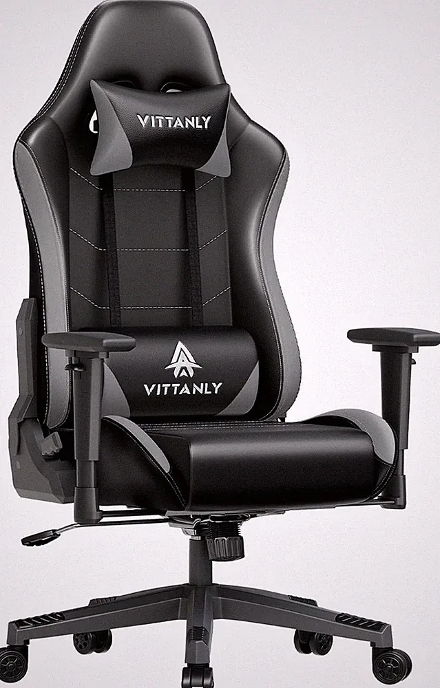 Gaming Stuhl Ergonomisch 150kg Grau Gamer Stuhl Bürostuhl PC Stuhl 165°