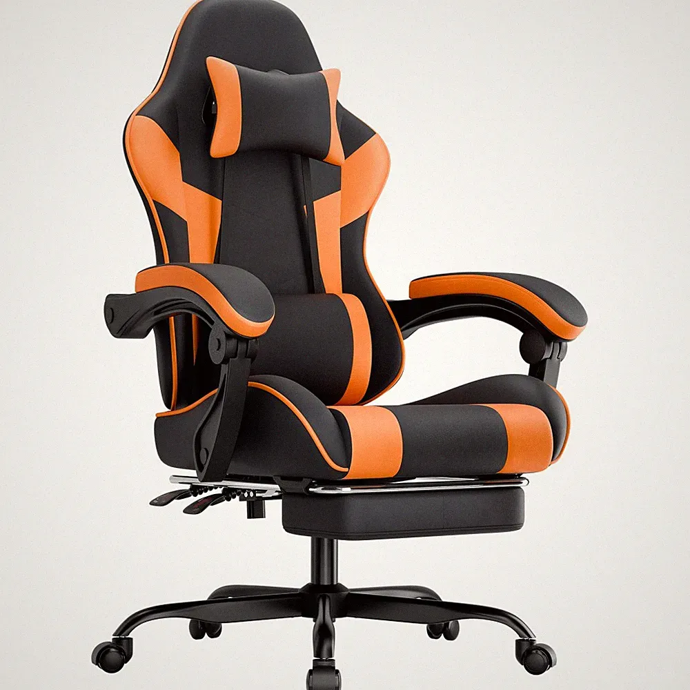 Gaming Stuhl Ergonomisch Bürostuhl Gamer Sessel Fußstütze Belastbar bis 200kg DE